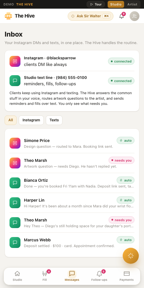 One inbox with routed conversations